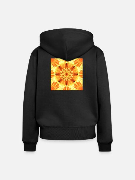 Feuerstern Kaleidoskop - Frauen Premium Bio Zip Hoodie - Schwarz