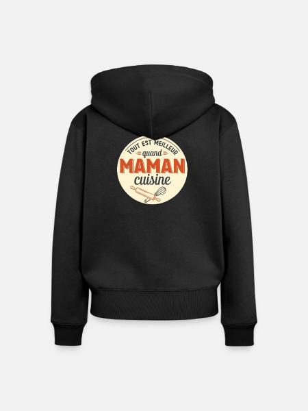 Geschenk für Mama Mama Küche - Frauen Premium Bio Zip Hoodie - Schwarz