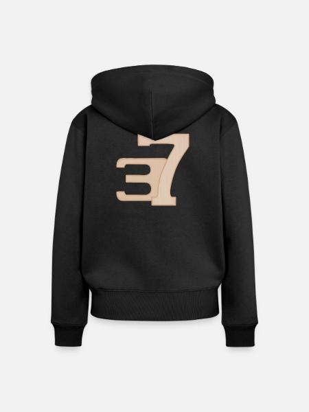 37 Ziffernkunst in Peach - Frauen Premium Bio Zip Hoodie - Schwarz