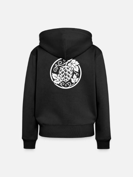 Hopfen Knospe - Frauen Premium Bio Zip Hoodie - Schwarz