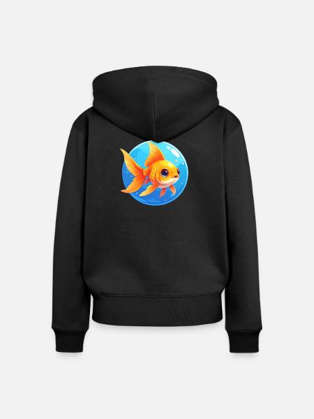 Goldfisch - Frauen Premium Bio Zip Hoodie - Schwarz