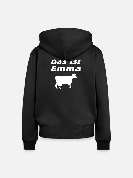 Emma - Frauen Premium Bio Zip Hoodie - Schwarz