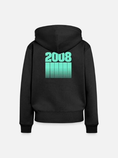 2008 - Frauen Premium Bio Zip Hoodie - Schwarz