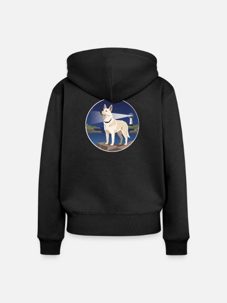 Leuchtturmwache: Can de Palleiro Nocturno - Frauen Premium Bio Zip Hoodie - Schwarz