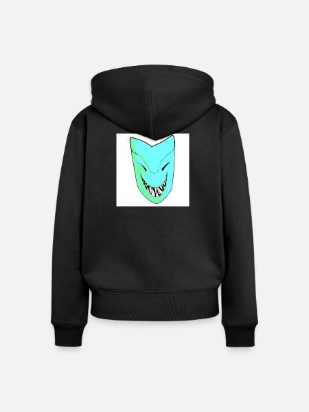 Lächelnde Maske im Farbverlauf - Frauen Premium Bio Zip Hoodie - Schwarz
