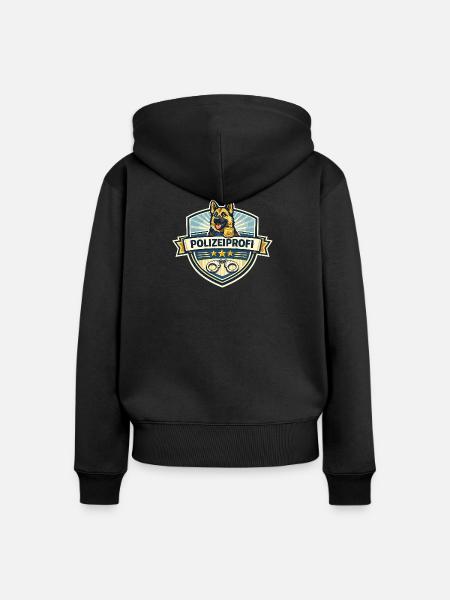 Polizeiprofi Diensthund Badge - Frauen Premium Bio Zip Hoodie - Schwarz