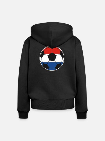 Fußballmannschaft Niederlande - Frauen Premium Bio Zip Hoodie - Schwarz