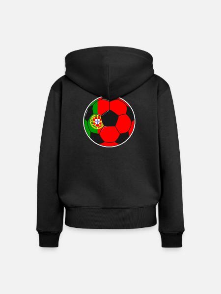 Fußballmannschaft Portugal - Frauen Premium Bio Zip Hoodie - Schwarz