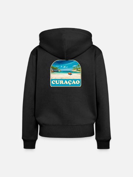 Curacao - Frauen Premium Bio Zip Hoodie - Schwarz