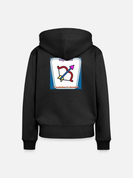 Schütze - Frauen Premium Bio Zip Hoodie - Schwarz