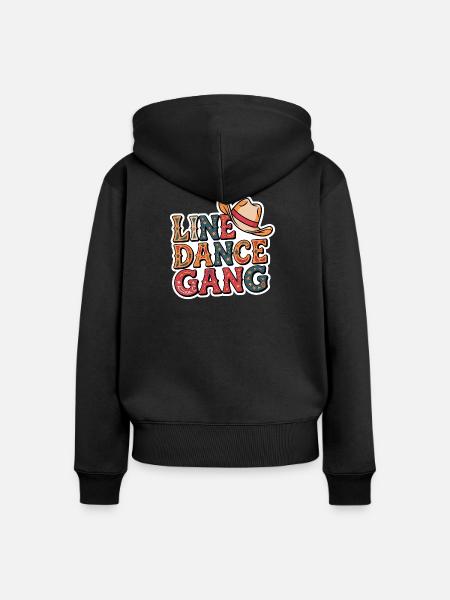 Line Dance Gang - Frauen Premium Bio Zip Hoodie - Schwarz