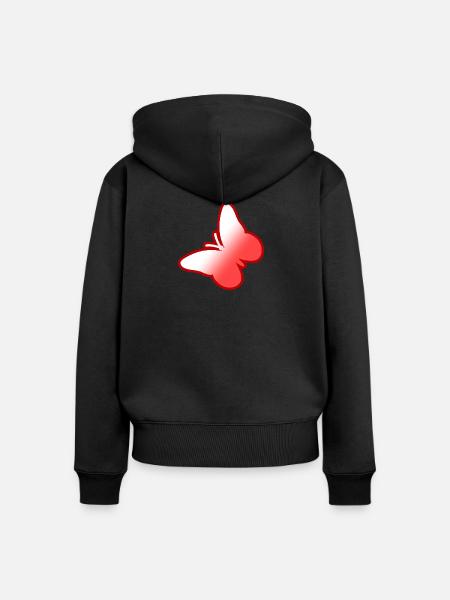 Schmetterling - Frauen Premium Bio Zip Hoodie - Schwarz