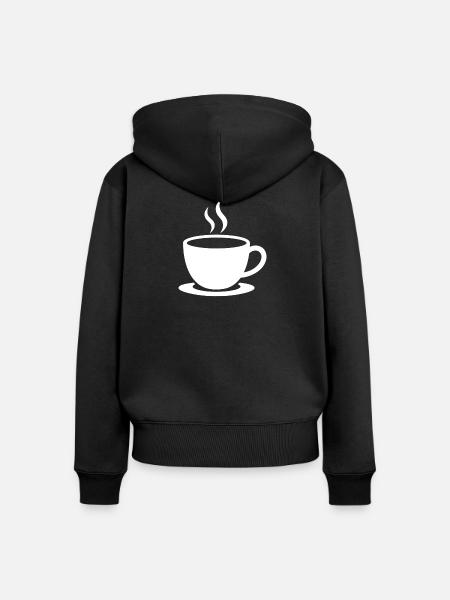 Kaffee - Frauen Premium Bio Zip Hoodie - Schwarz