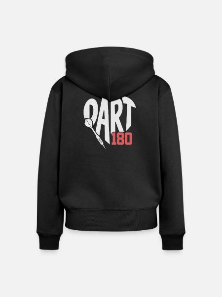 Dart Herz mit Pfeil 180 - Frauen Premium Bio Zip Hoodie - Schwarz