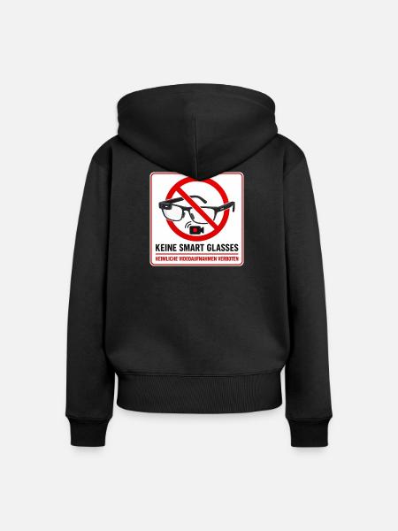Keine Smart Glasses - Frauen Premium Bio Zip Hoodie - Schwarz