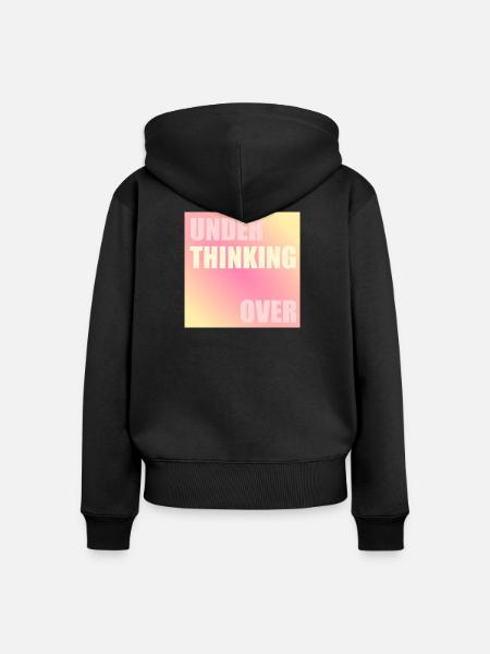 Denken - Frauen Premium Bio Zip Hoodie - Schwarz