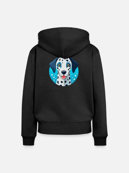 Dalmatiner (Comic-Porträt) - Frauen Premium Bio Zip Hoodie - Schwarz