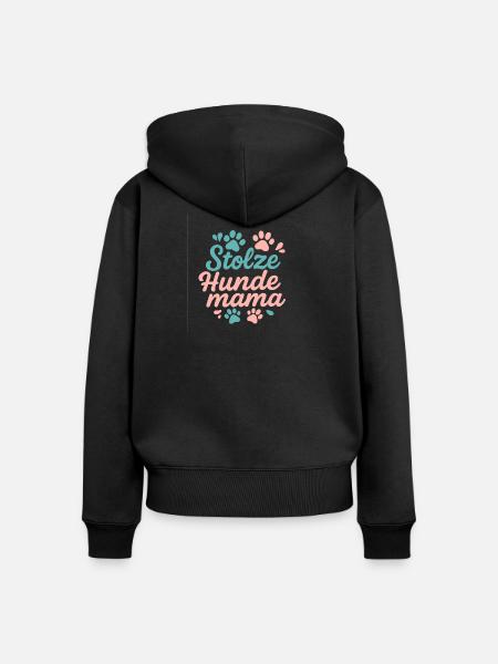 Stolze Hunde Mama - Hunde Liebe - Frauen Premium Bio Zip Hoodie - Schwarz