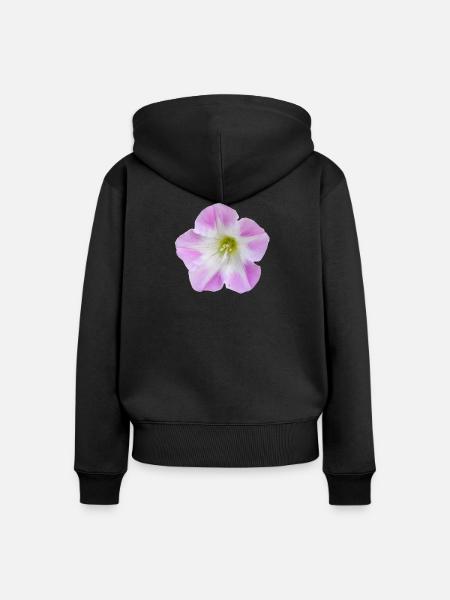 Pink_Field_Bindweed_Morning_Glory_Flower - Frauen Premium Bio Zip Hoodie - Schwarz