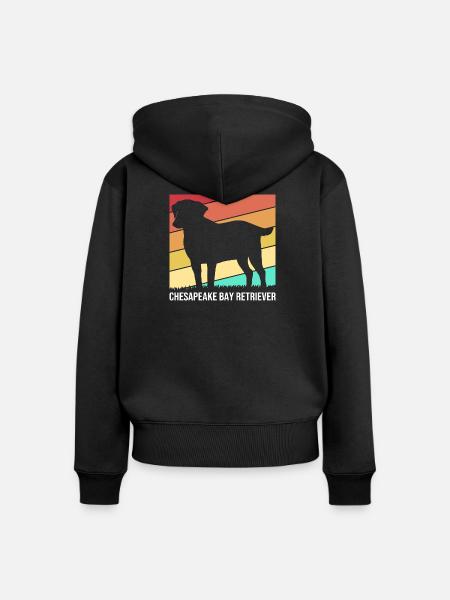 Chesapeake Bay Retriever - Frauen Premium Bio Zip Hoodie - Schwarz