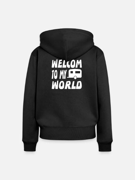 Camping - Frauen Premium Bio Zip Hoodie - Schwarz