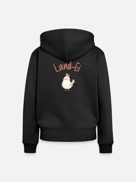 Landei Huhn Landleben Dorfkind - Frauen Premium Bio Zip Hoodie - Schwarz
