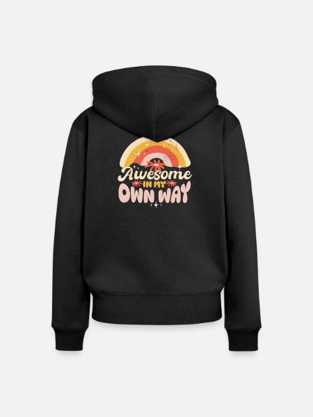 Awesome Damen - Frauen Premium Bio Zip Hoodie - Schwarz