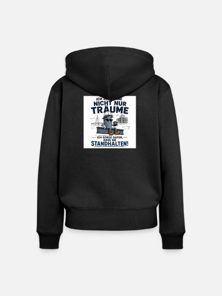 Ich berechne mehr als Träume - Frauen Premium Bio Zip Hoodie - Schwarz