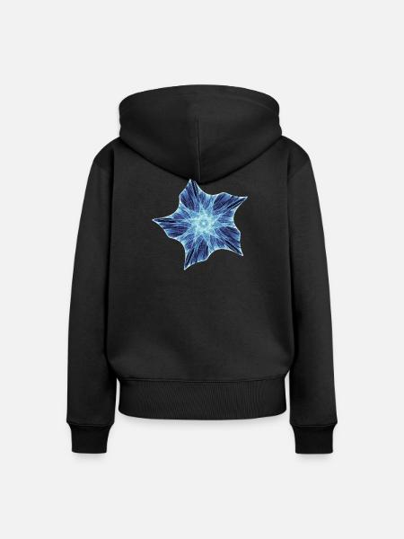 Königsblauer Seestern - Frauen Premium Bio Zip Hoodie - Schwarz
