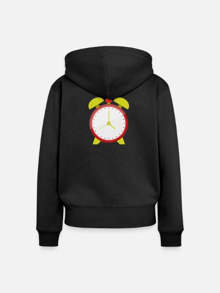 Wecker - Frauen Premium Bio Zip Hoodie - Schwarz