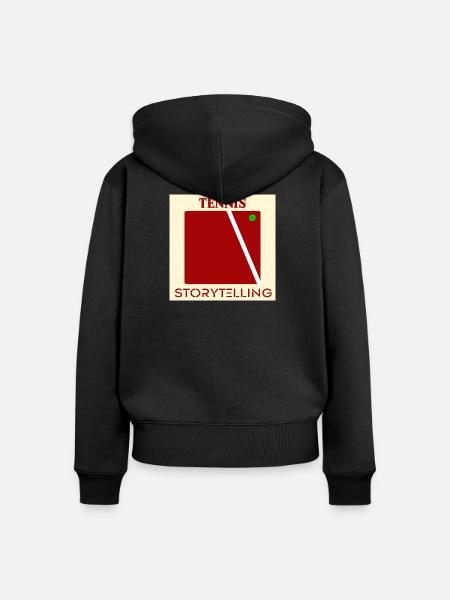 Tennis-Geschichtenerzählen - Frauen Premium Bio Zip Hoodie - Schwarz