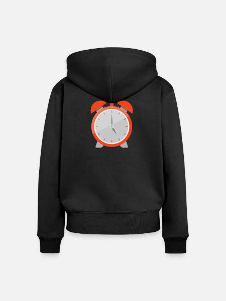 Wecker - Frauen Premium Bio Zip Hoodie - Schwarz