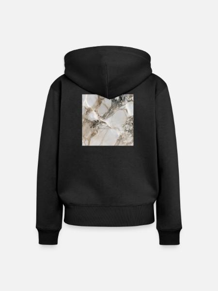 Eleganter Wolkenmarmor - Frauen Premium Bio Zip Hoodie - Schwarz