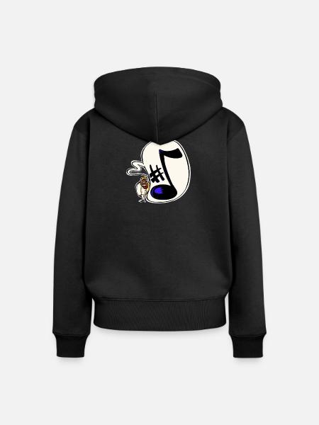 Opernsängerin und große Note - Frauen Premium Bio Zip Hoodie - Schwarz