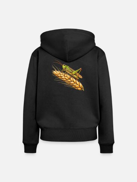 Grashüpfer - Frauen Premium Bio Zip Hoodie - Schwarz