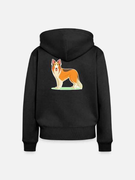 Silken Windhound - Frauen Premium Bio Zip Hoodie - Schwarz