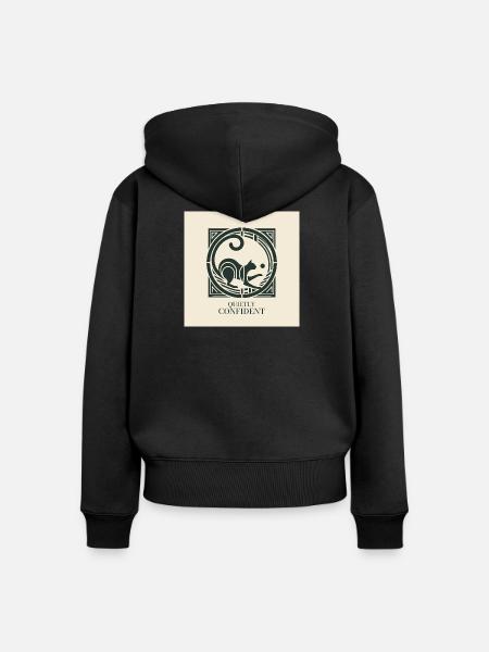 Quietly Confident – Elegante Katze - Frauen Premium Bio Zip Hoodie - Schwarz
