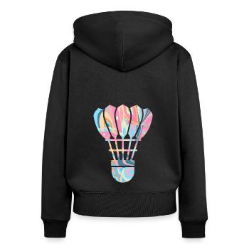 Badminton Player Design Filles Badminton - Sweat à capuche zippé Premium bio Femme - noir - Dos - Julia (174cm)