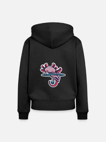 Hulahoop - Frauen Premium Bio Zip Hoodie - Schwarz