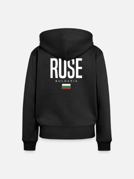 Ruse Bulgarien - Frauen Premium Bio Zip Hoodie - Schwarz