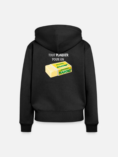Nahout-Butter - Frauen Premium Bio Zip Hoodie - Schwarz