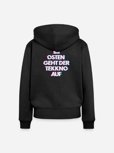 Hardtekk Tekk - Frauen Premium Bio Zip Hoodie - Schwarz
