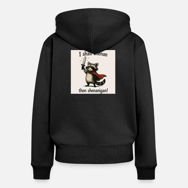Héros raton laveur Péripée - Sweat à capuche zippé Premium bio Femme - noir