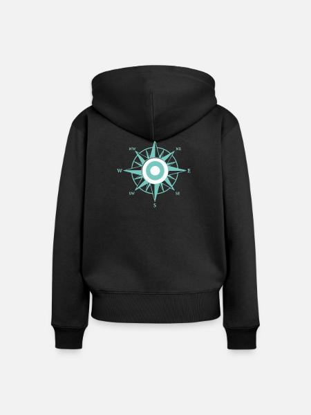 Nautischer Stern - Frauen Premium Bio Zip Hoodie - Schwarz