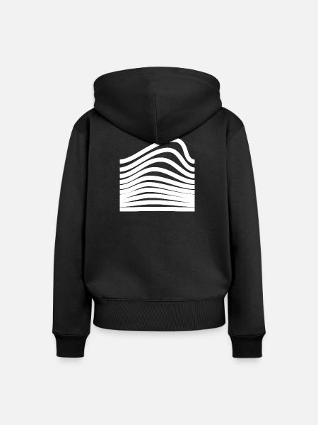 Wellige, fette Linien-Designs - Frauen Premium Bio Zip Hoodie - Schwarz