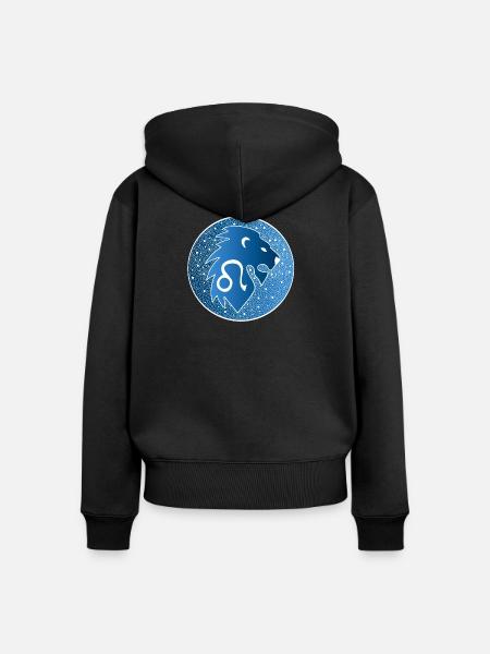 Tierkreiszeichen: Löwe - Frauen Premium Bio Zip Hoodie - Schwarz