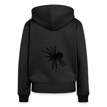 Spinne Spinnennetz Spinnen Phobie eklig Geschenk - Frauen Premium Bio Zip Hoodie - Schwarz - Hinten - Julia (174cm)