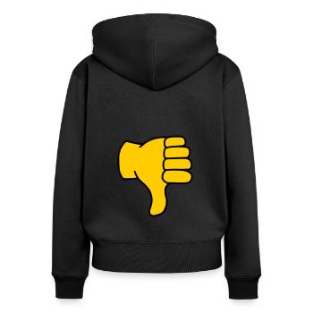 Emoji Thumbs Down Sketch Color - Women's Premium Organic Zip Hoodie - black - Back - Julia (174cm)