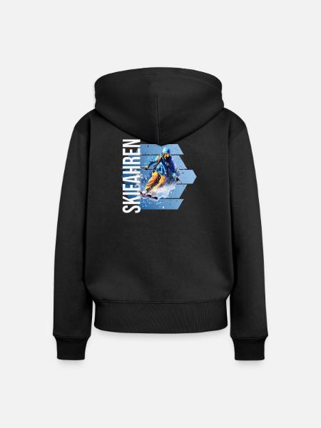 Skifahren - Frauen Premium Bio Zip Hoodie - Schwarz