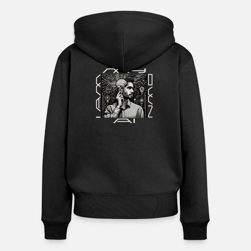 Headwork : Ghost rencontre le code - Sweat à capuche zippé Premium bio Femme - noir